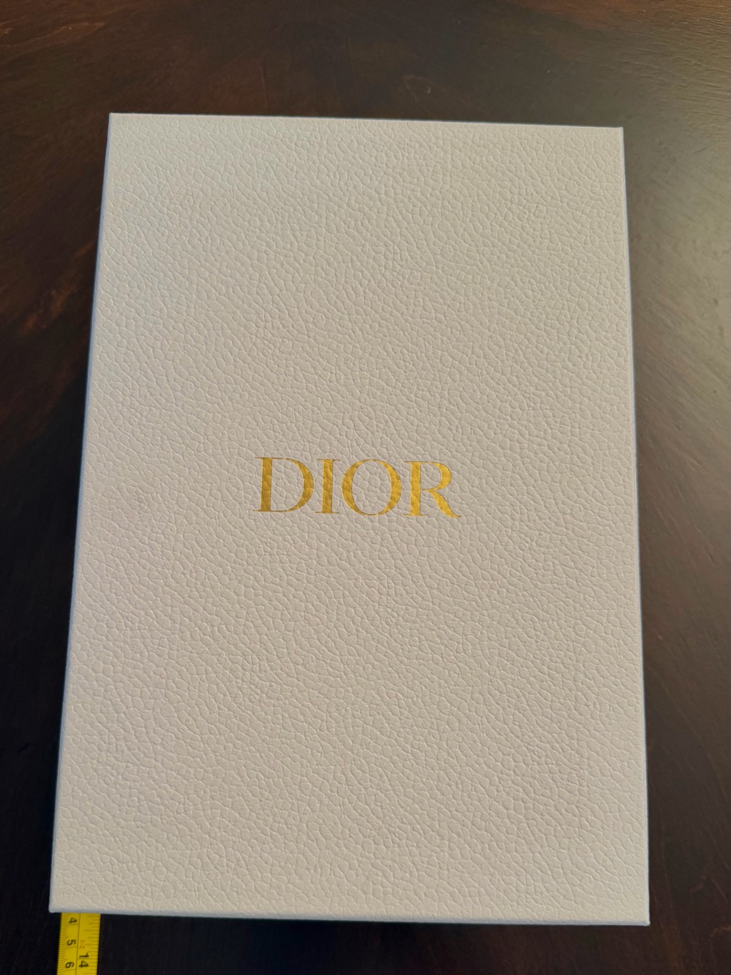 Dior Luxury Gift Box In White With Gold Logo 12x8 Dior Luxury Gift Box In White With Gold Logo 12x8